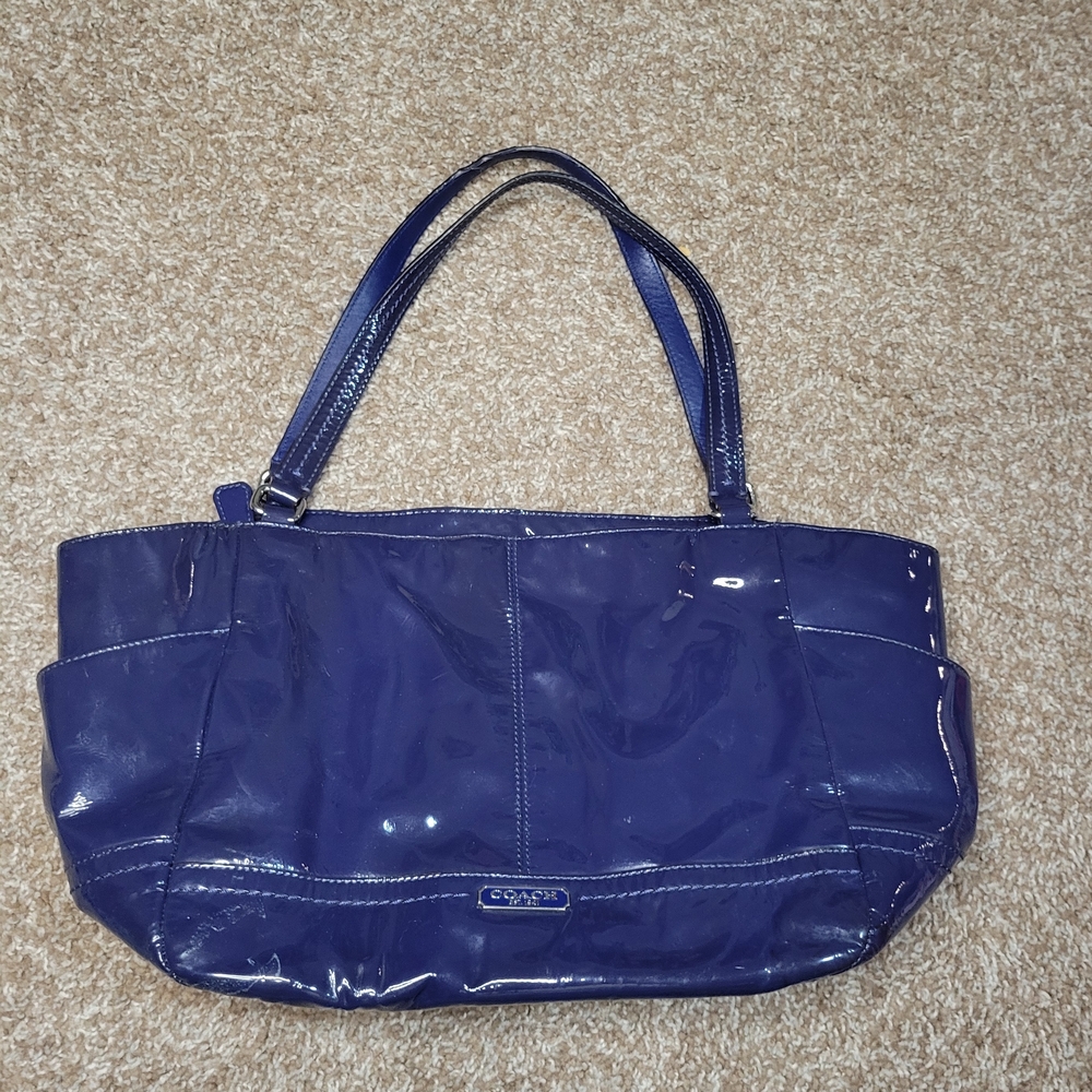 Vintage Coach Blue Leather Shoulder Bag  Y2K
